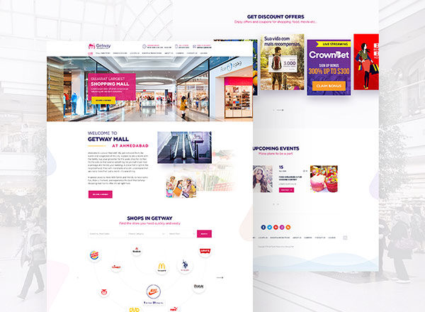 购物中心官网网站模板素材库精选 Shopping Mall Landing Page Website Template