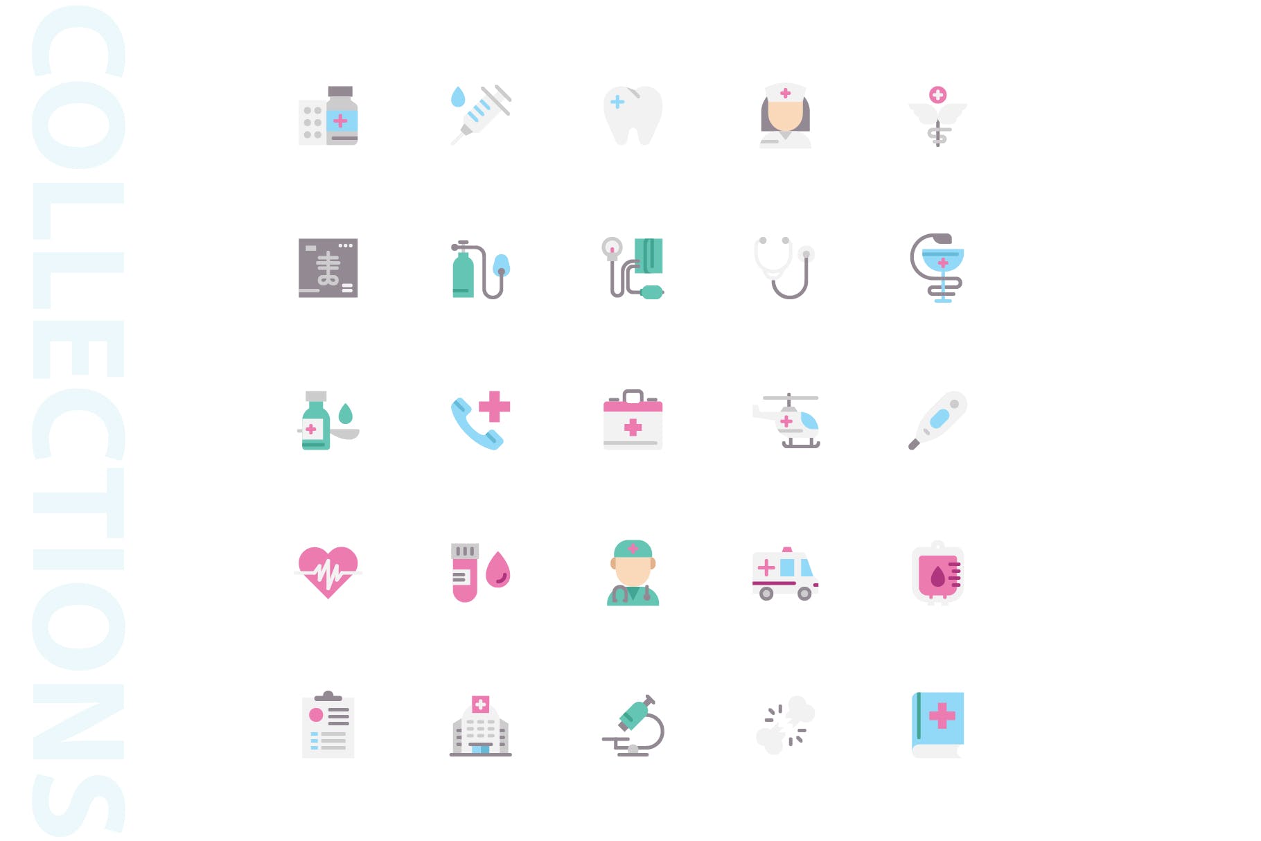 25枚医疗药物主题扁平设计风格矢量素材库精选图标v1 Medical Flat Icons插图(3)