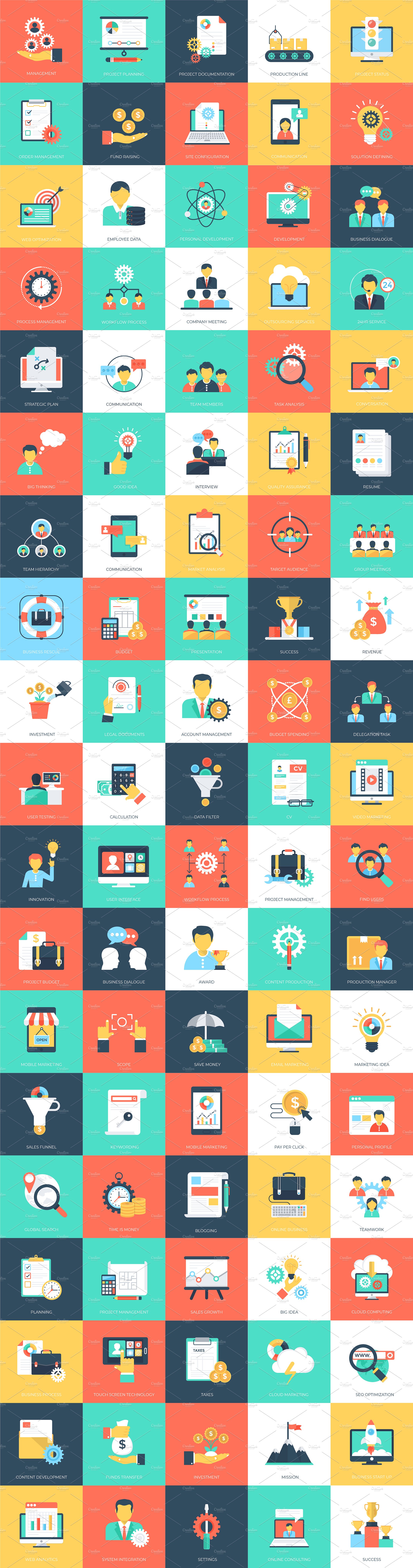 95个项目管理矢量图标 95 Project Management Vector Icons插图(1)