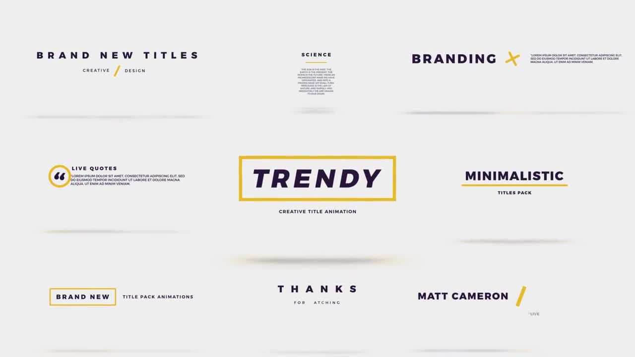 9个古怪下三分之一广告全屏标题动画素材库精选AE模板