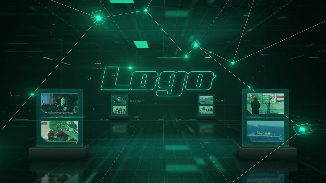 广播连接打开幻灯片素材库精选AE模板