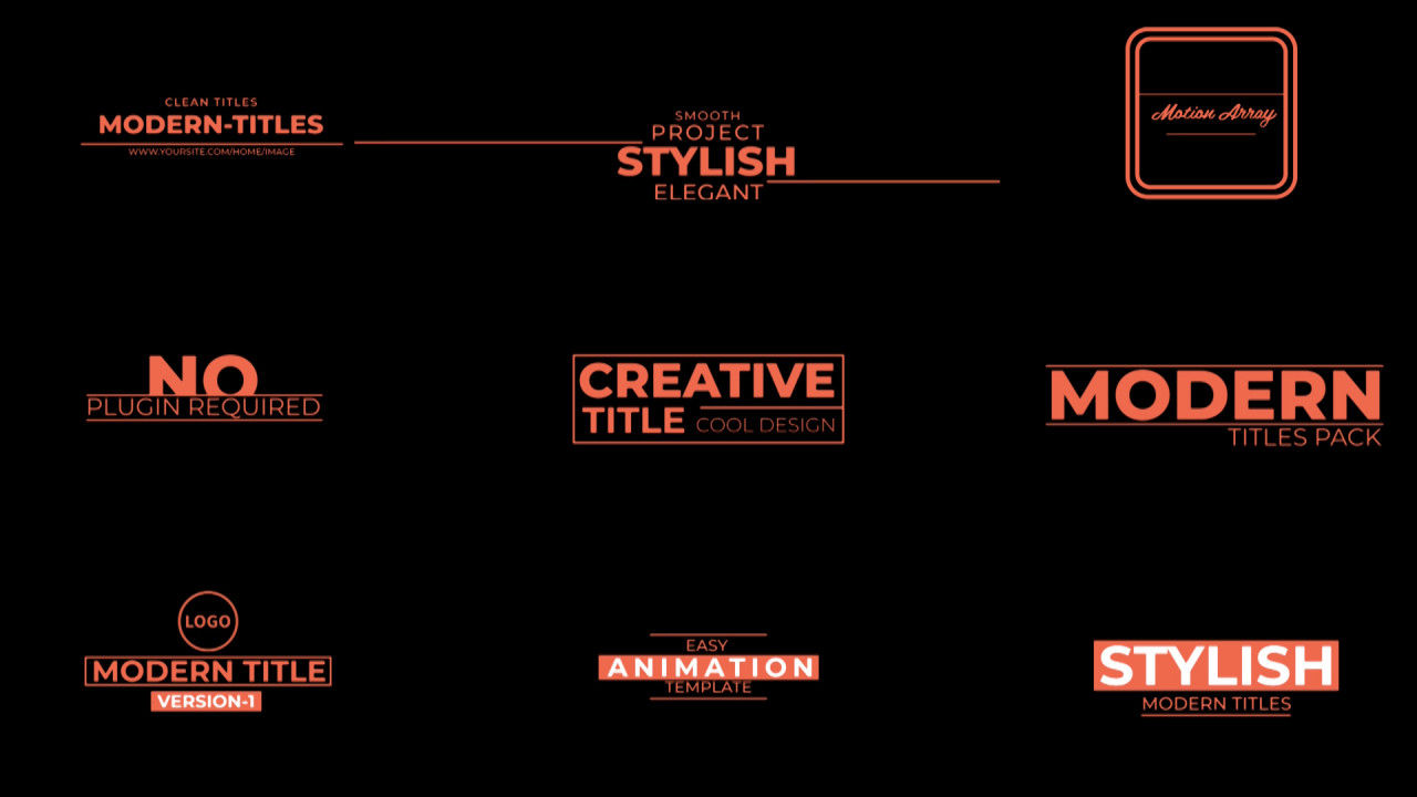 现代标题V1动画素材库推荐PR模板