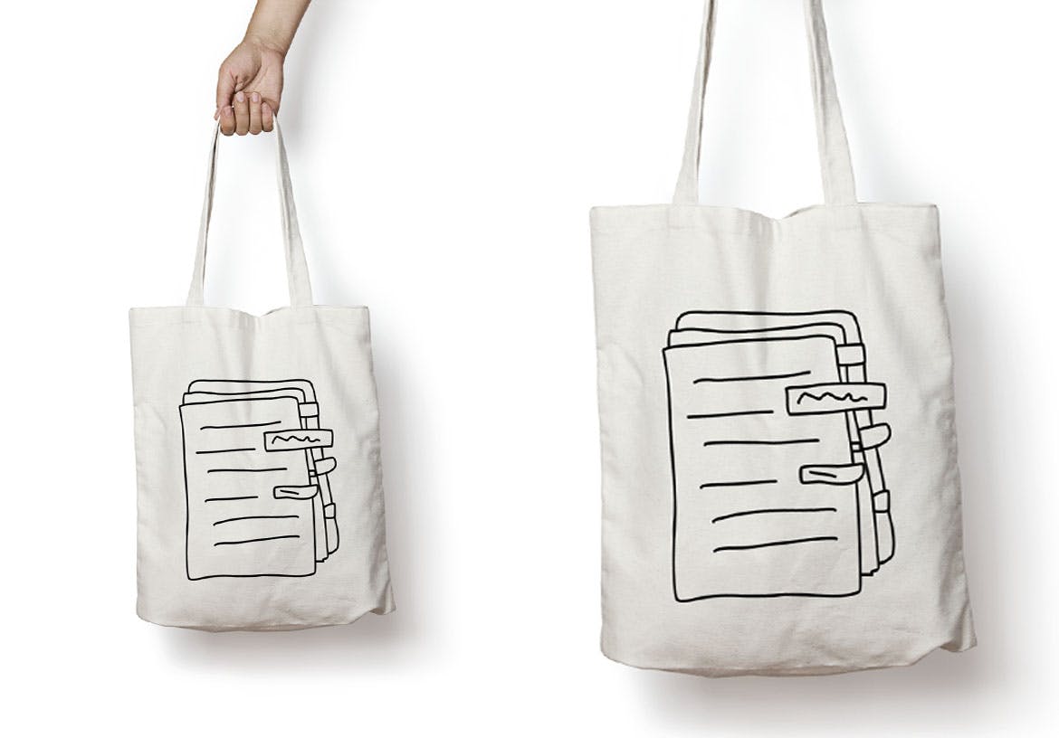 便笺手绘草图矢量轮廓素材库精选图标 Outline Sticky Note Icons set插图(1)