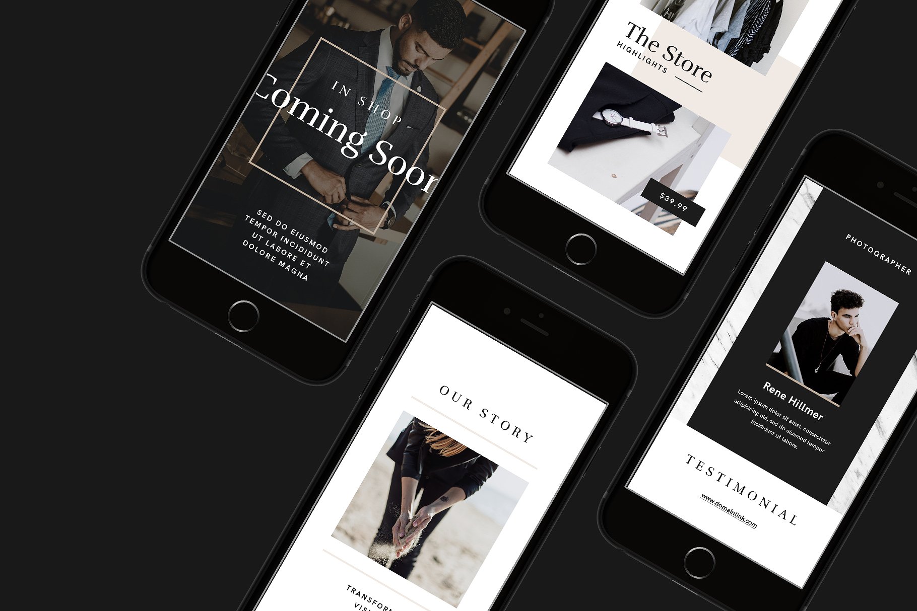 奢侈品电商社交媒体Ins故事贴图模板素材库精选 Luxury Instagram Stories Pack插图(3)