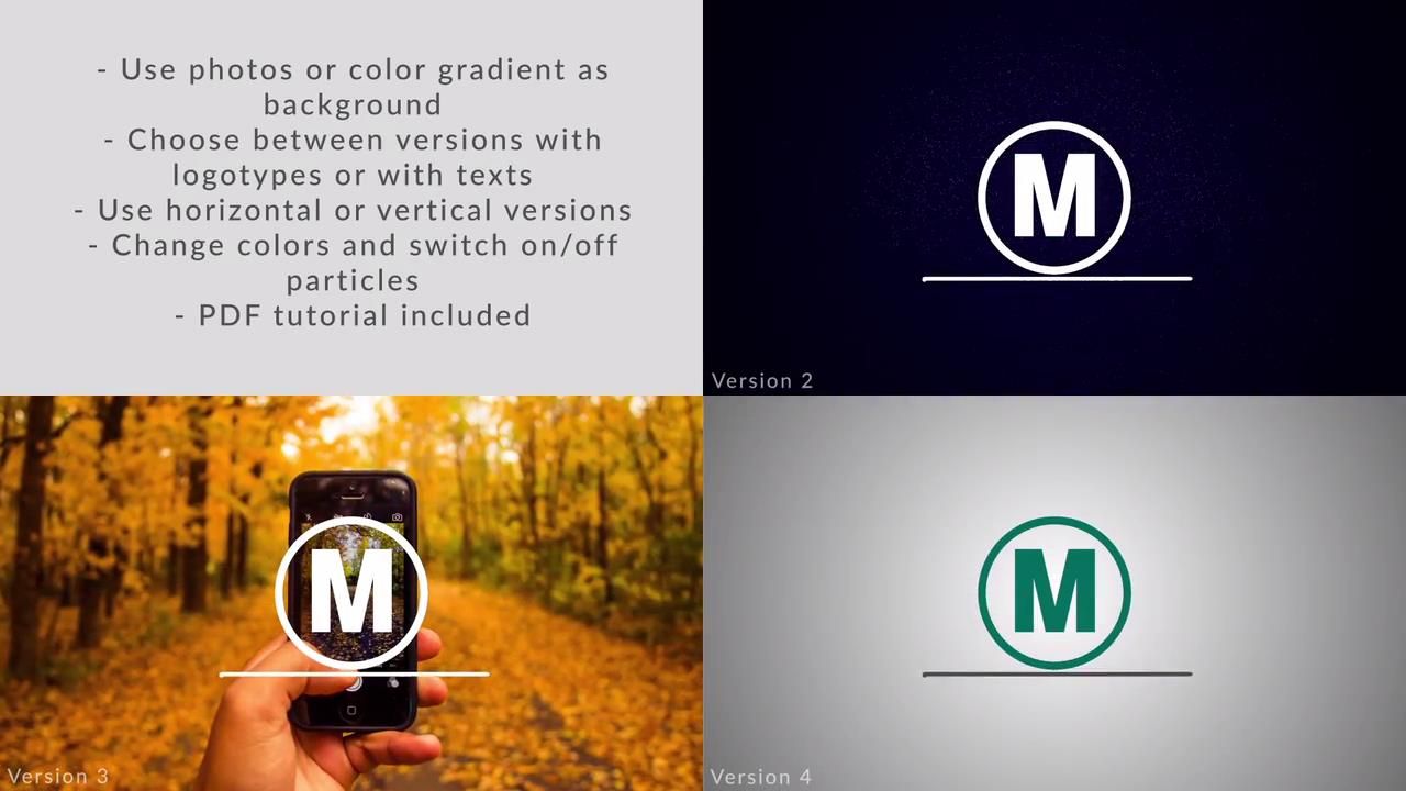 时尚漂亮的动态动画logo展示素材库精选AE模板