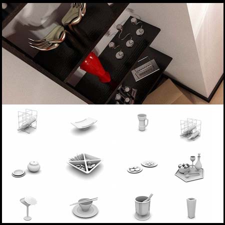 115个家居用品素材之家精选3D模型(白模)