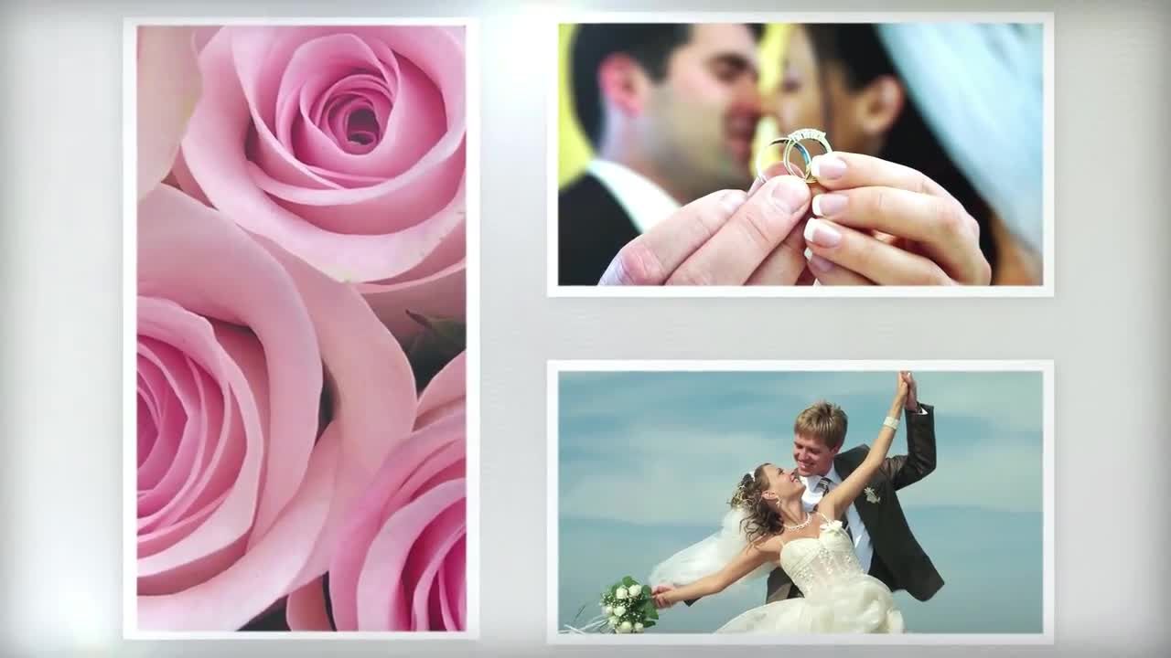 网格婚礼照片展示素材库精选AE模板