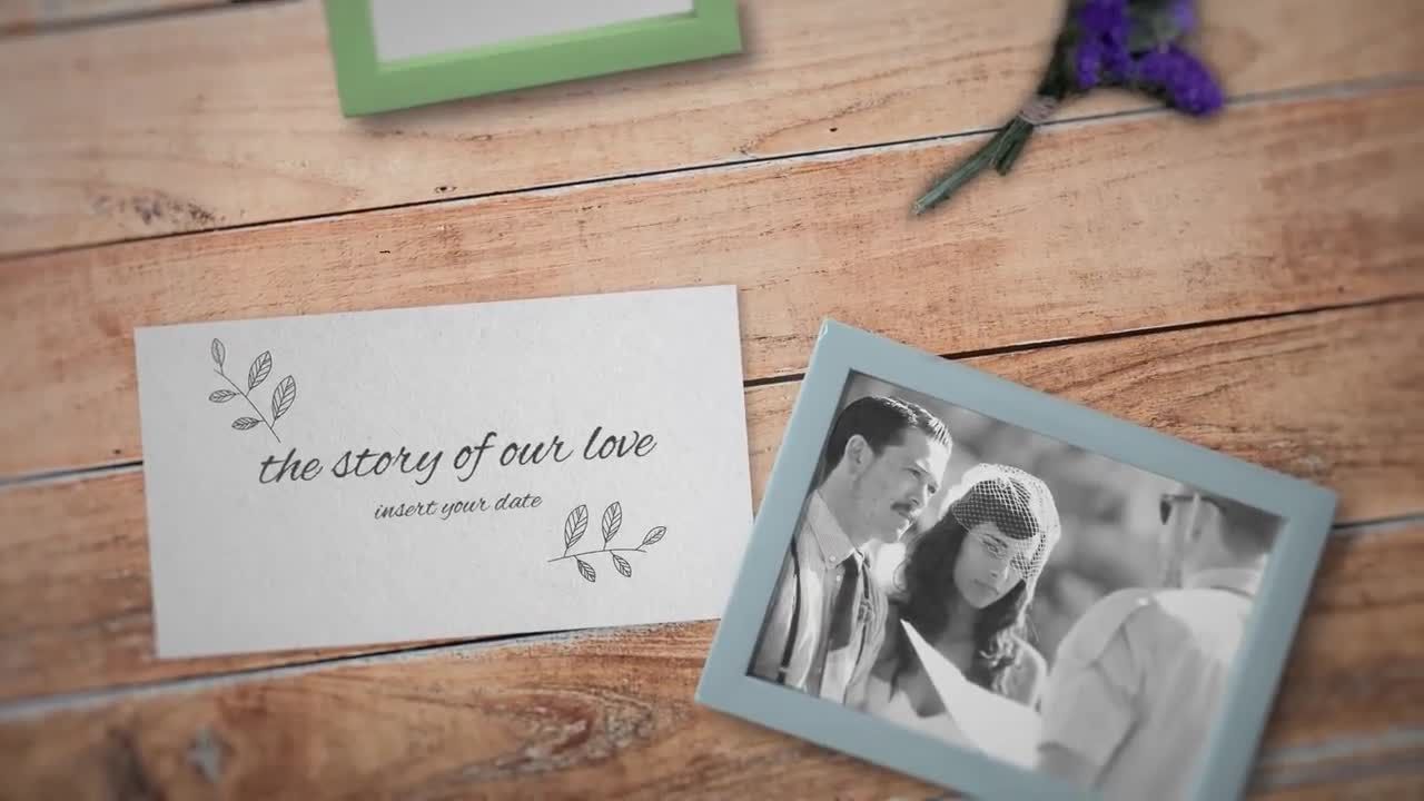 浪漫婚礼幻灯动画开场ae模板