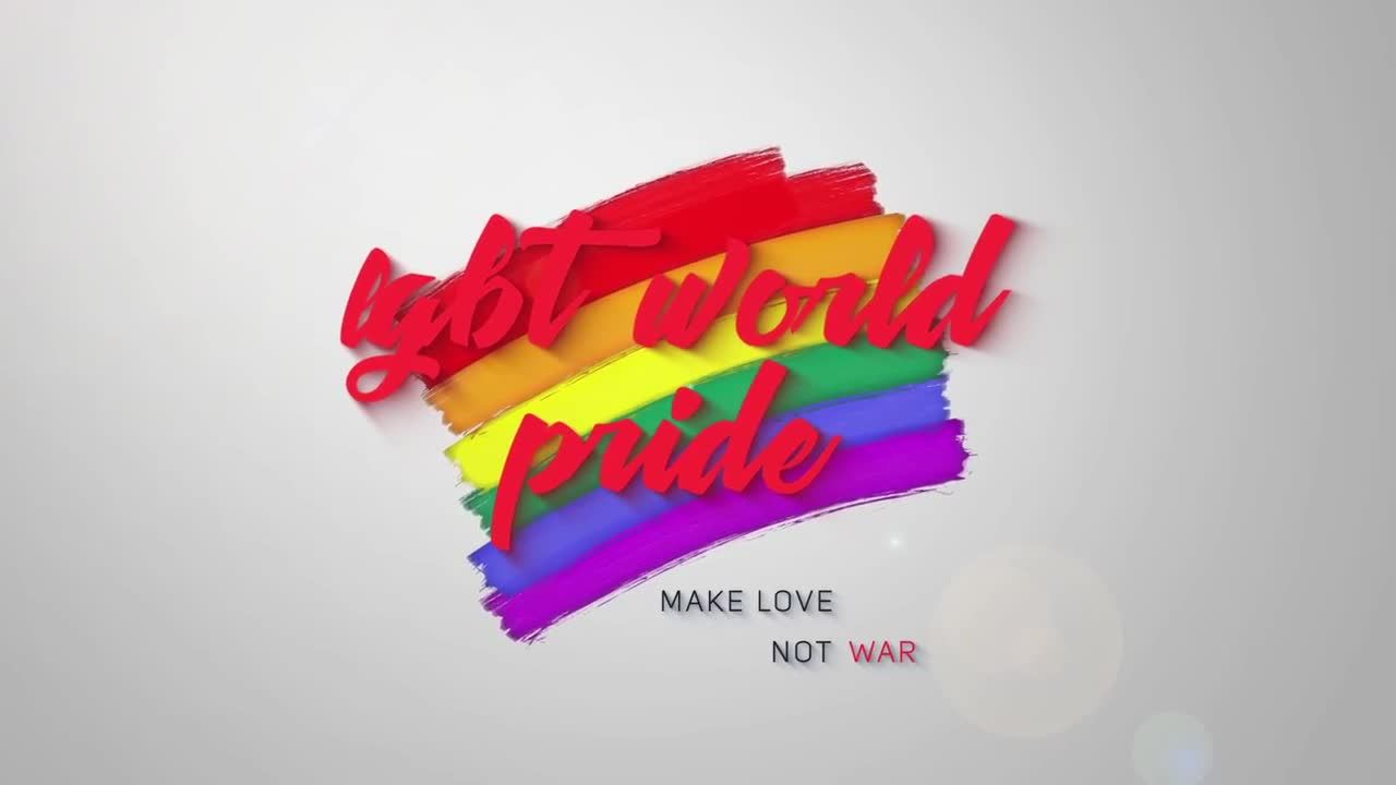 彩虹色幻灯片演示文本素材库精选AE模板