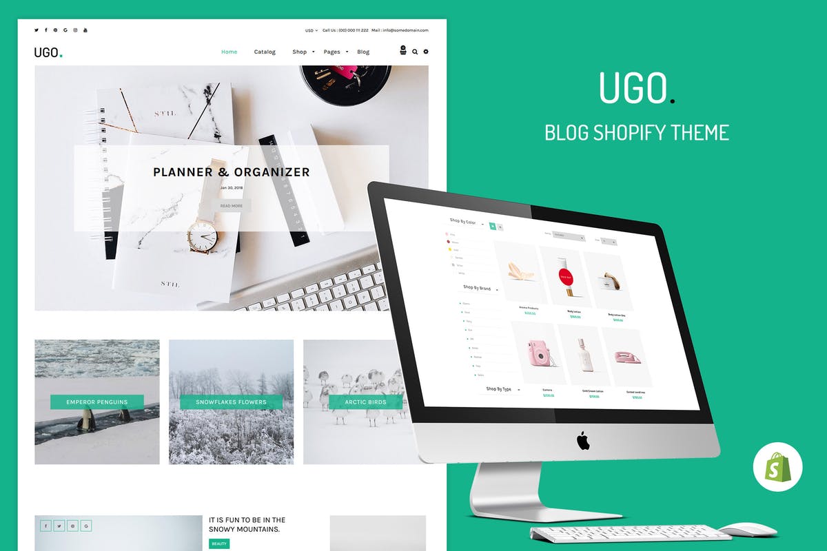 博客精品商店网站Shopify主题模板素材库精选 Ugo – Blog Store Shopify Theme插图