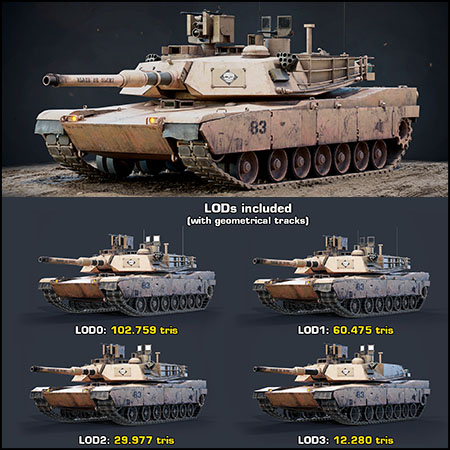 M1A2 Abrams主站坦克素材之家精选3D模型