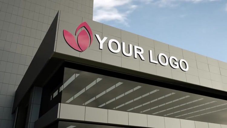 建筑标志模型3D动画ae模板