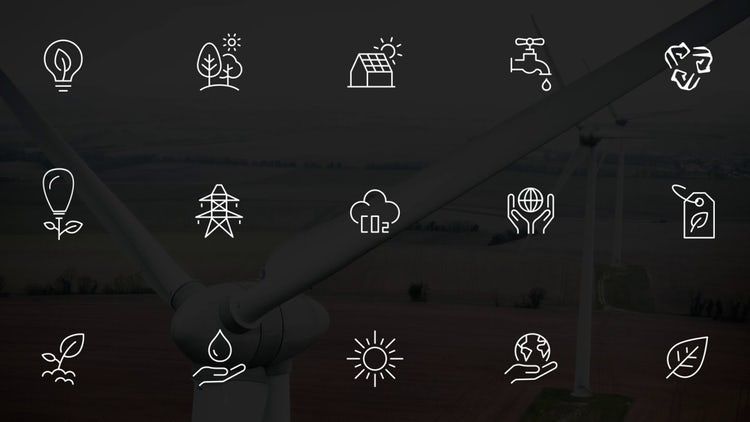 简洁动态的生态图标动画ae模板