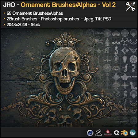 ZBrush/SP建筑装饰笔刷贴图素材2