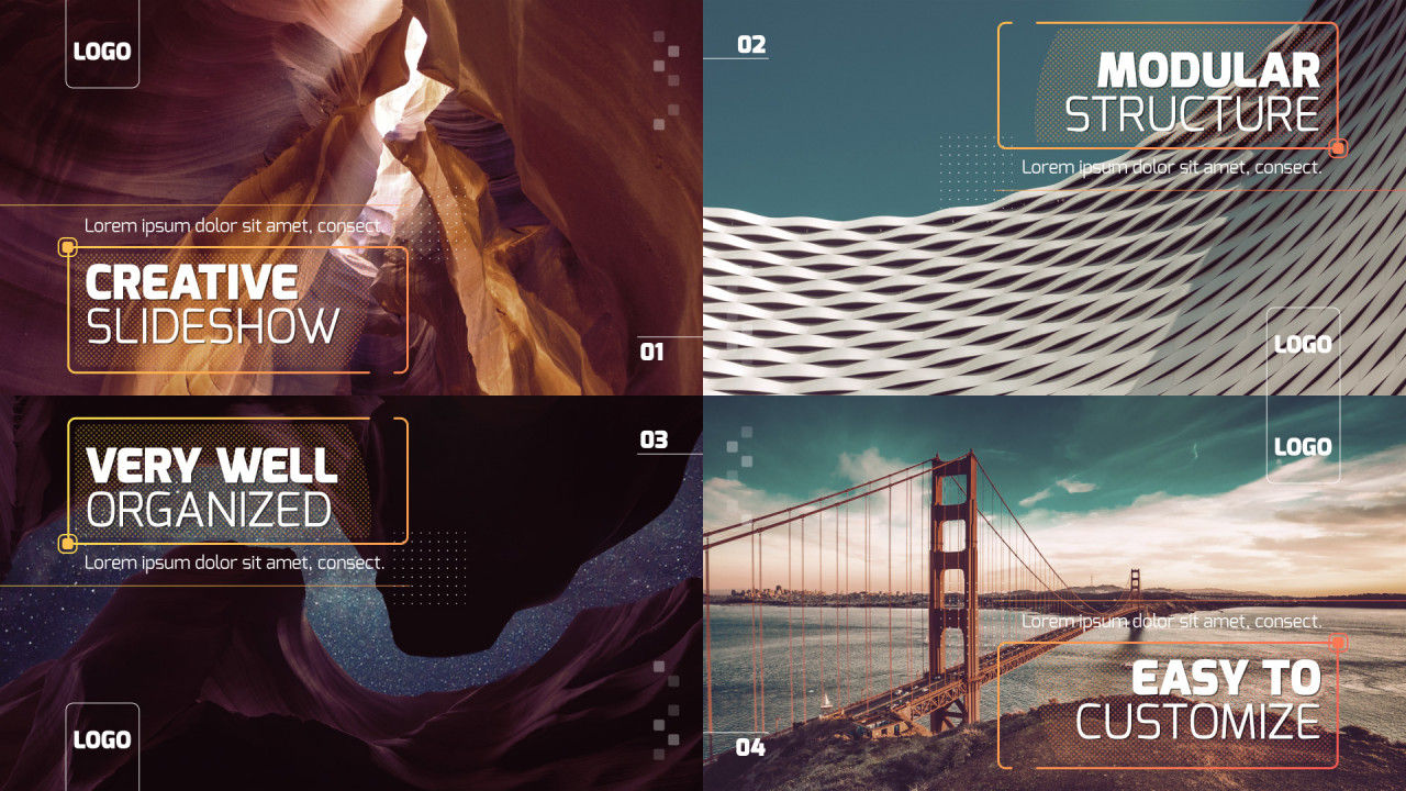 10个独立创意幻灯片动画素材库精选PR模板