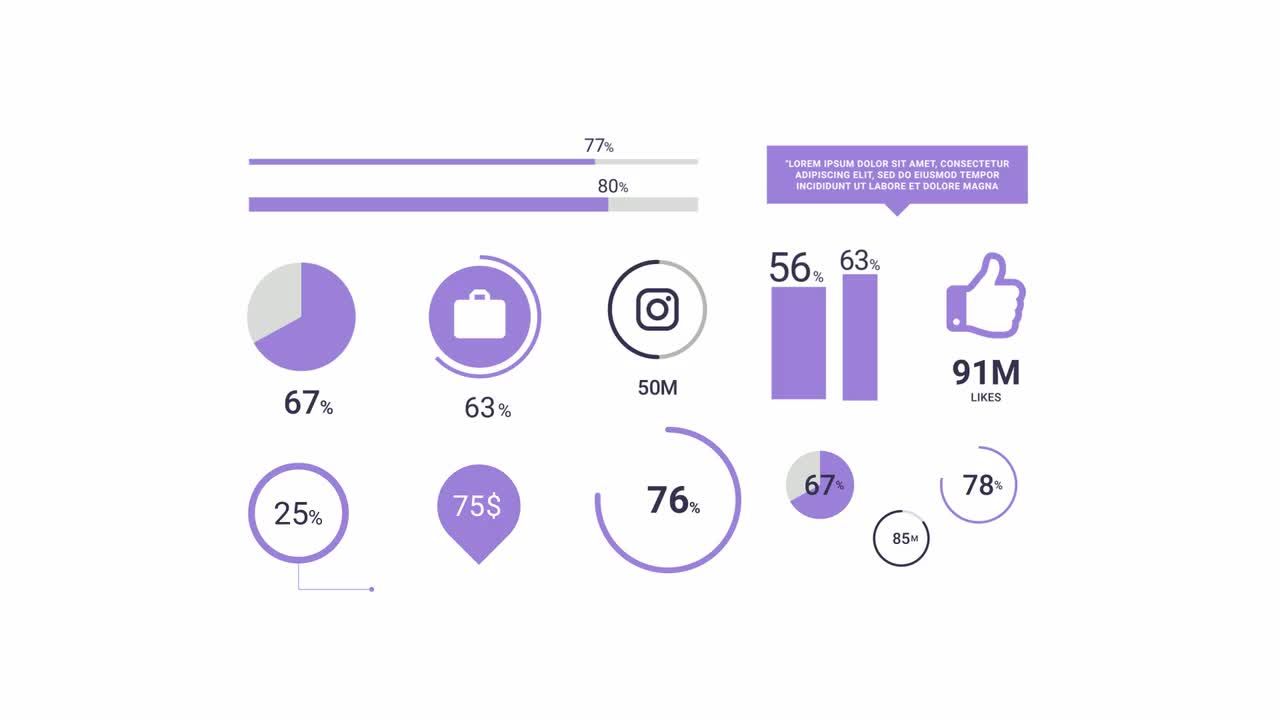 整洁的信息图元素动画素材库精选AE模板
