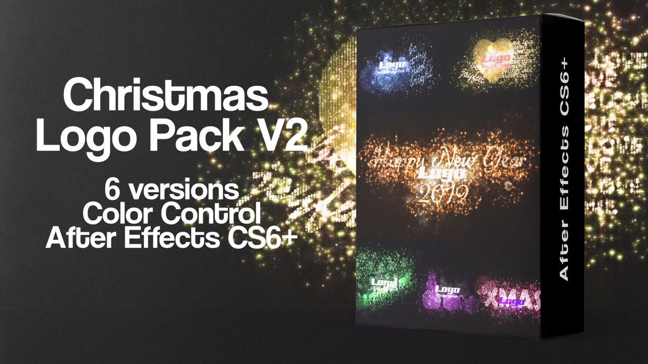 6个明亮时尚活力的圣诞节徽标包素材库精选AE模板