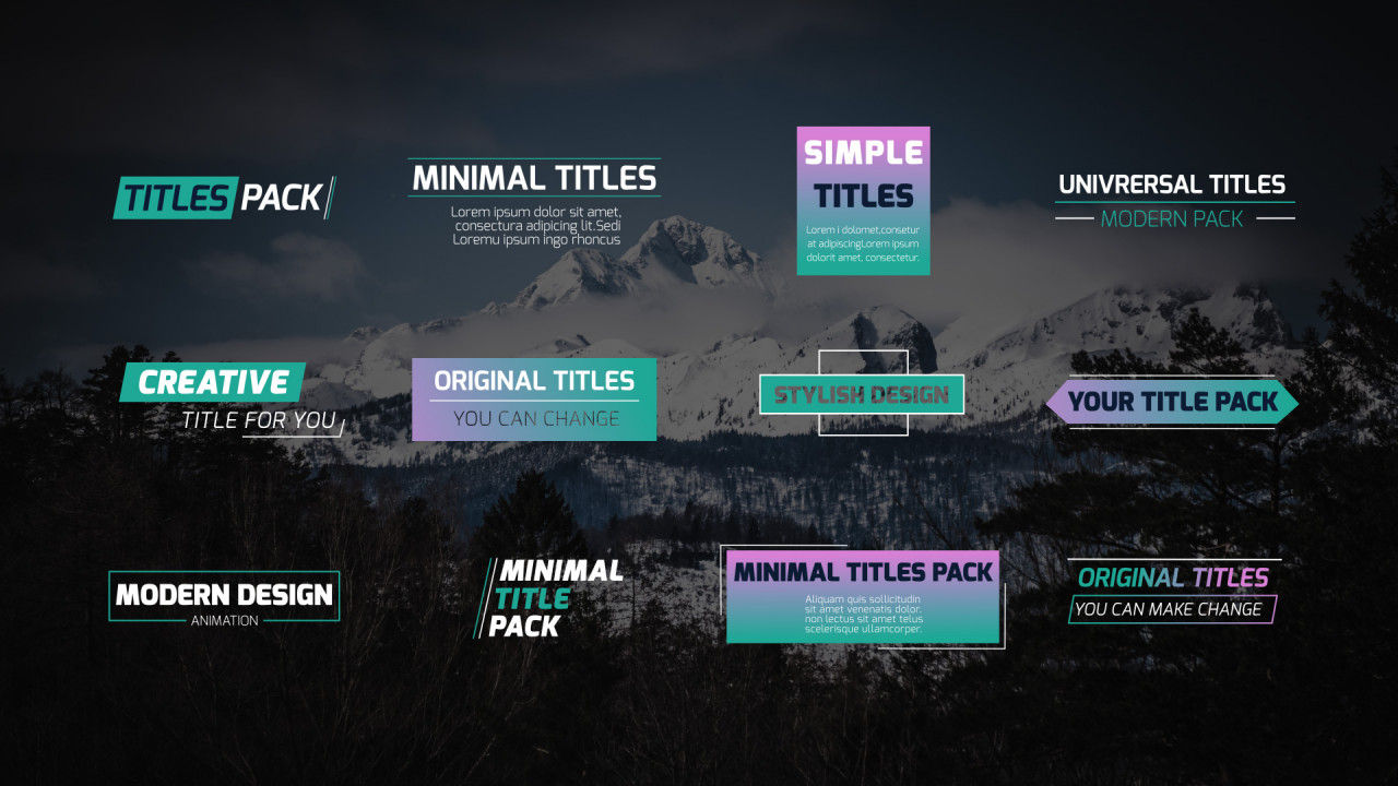 12个现代标题下三分之一动画素材库精选AE模板