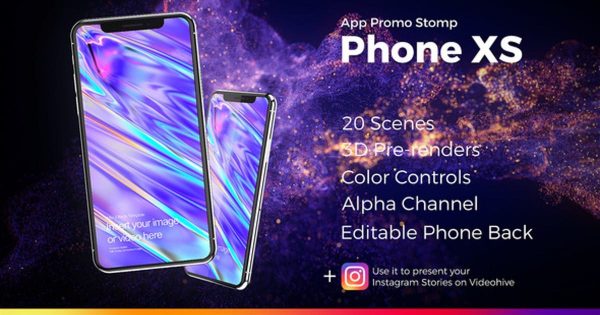 APP应用产品推广视频素材库精选AE模板 App Promo Stomp Phone XS