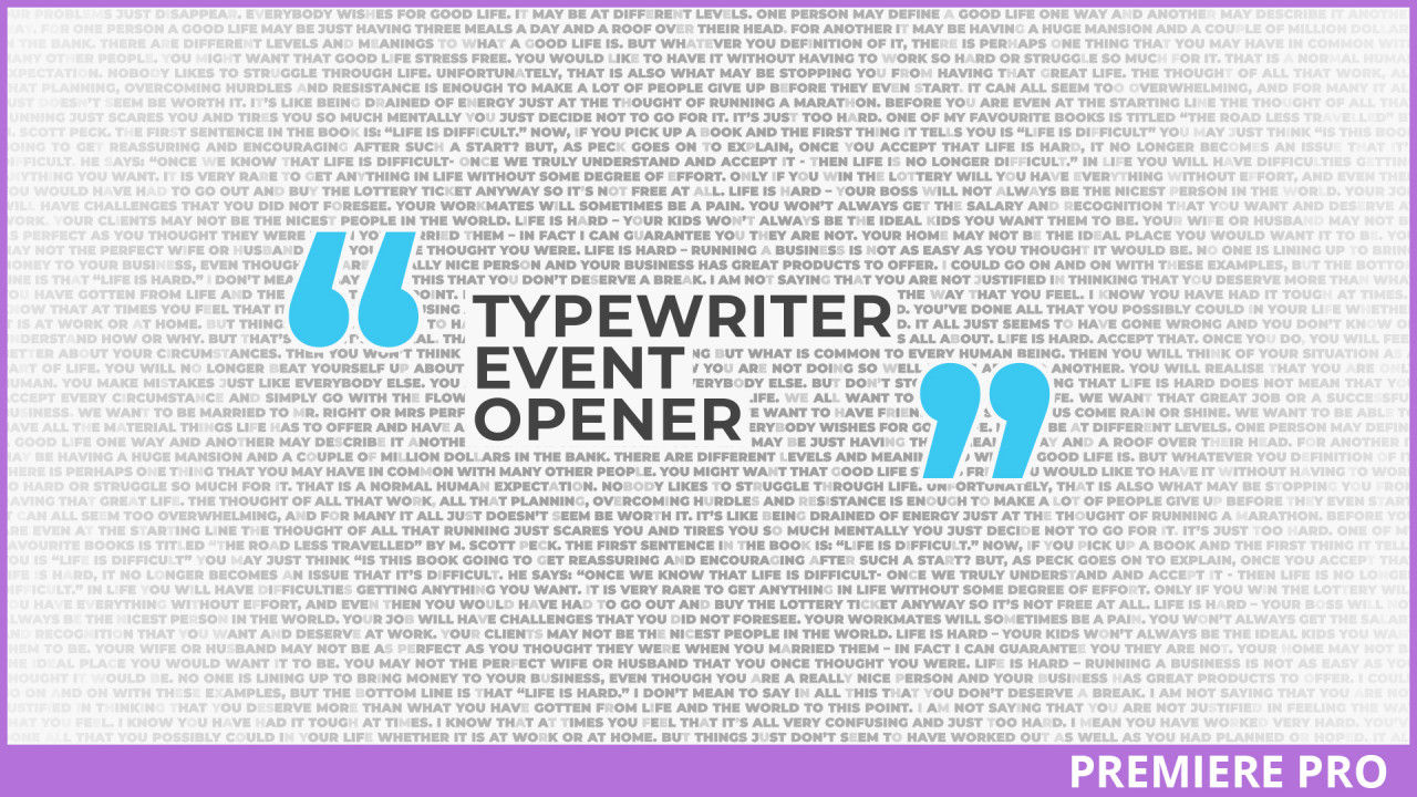 打字机事件开场动画素材库推荐PR模板