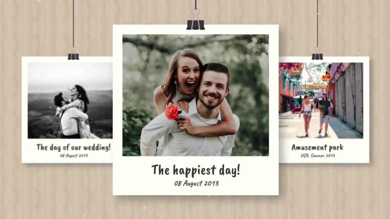 精美的宝丽来回忆动画幻灯片素材库精选AE模板