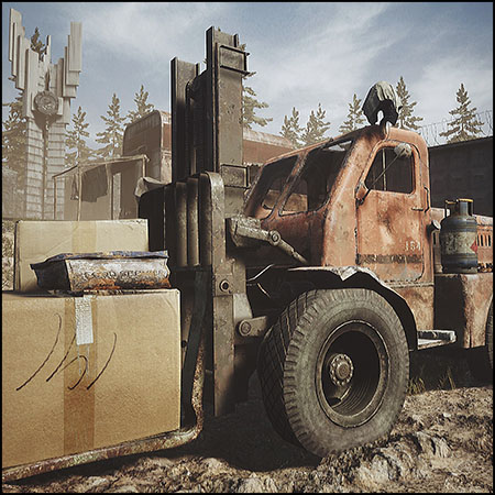 AP-4045破旧叉车素材之家精选3D模型