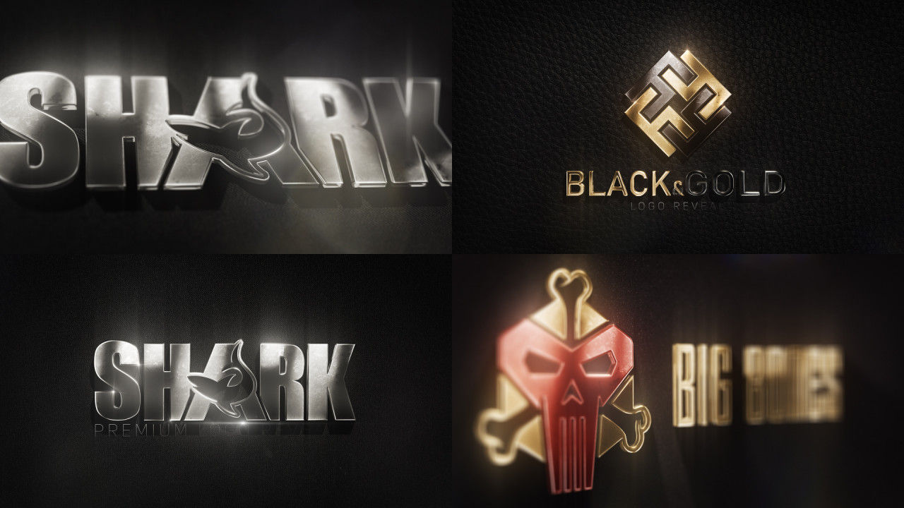 3D金属徽标显示素材库精选AE模板