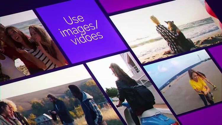 简洁创意的网格照片展示素材库精选AE模板