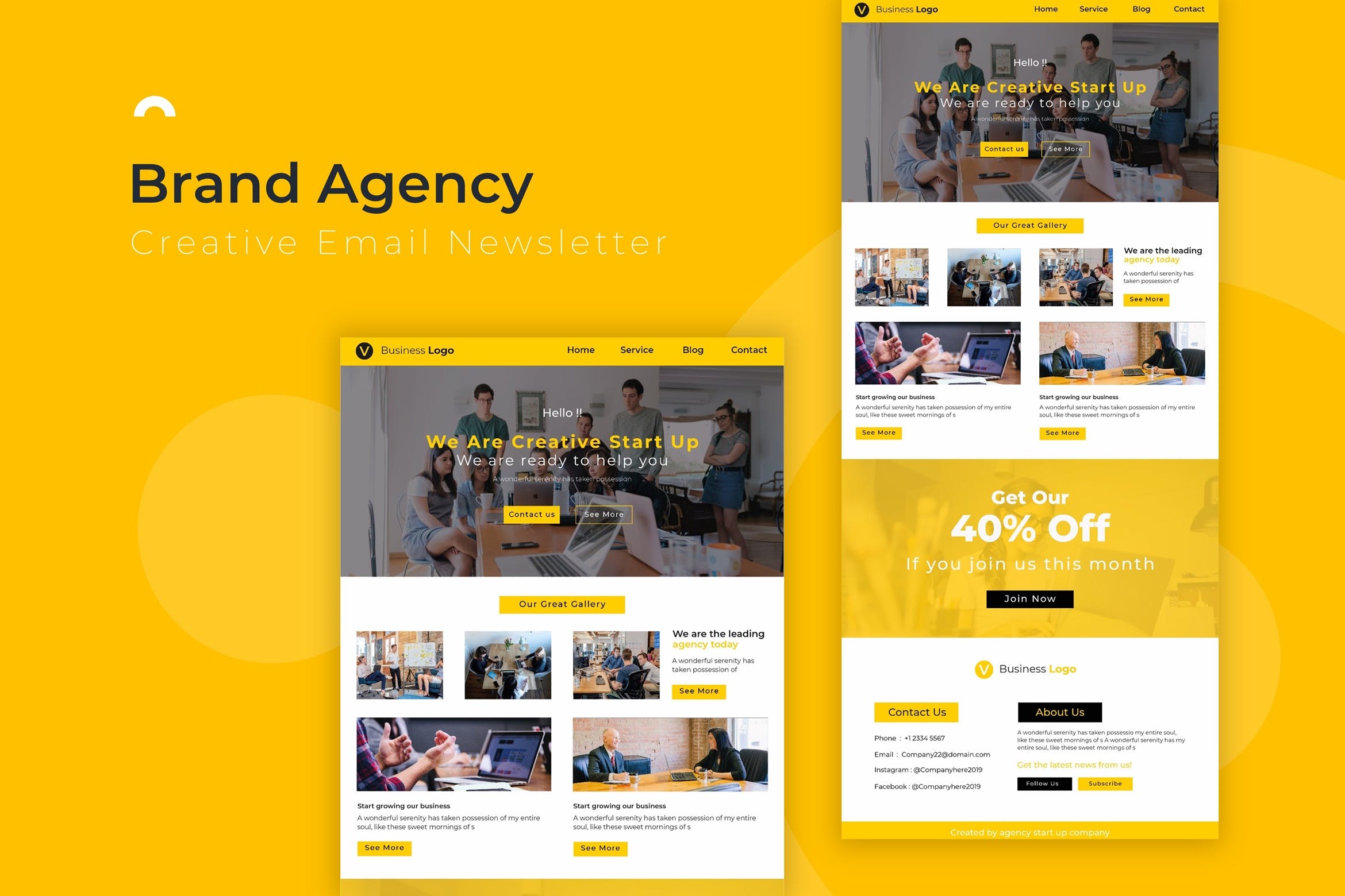 品牌代理业务推广邮件订阅设计模板 Brand Agency | Newsletter Template插图