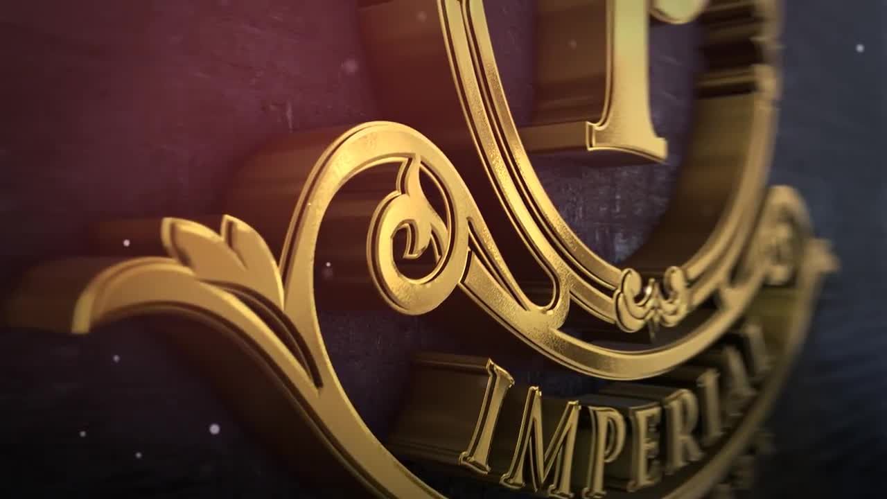 金色三维文字LOGO展示电影片头素材库精选AE模板