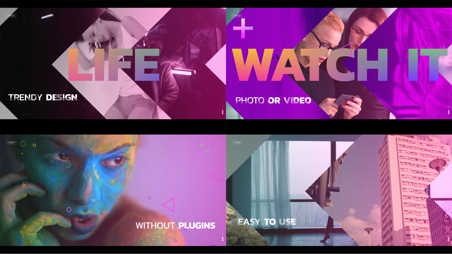 现代时尚夏季幻灯片过渡素材库精选pr模板