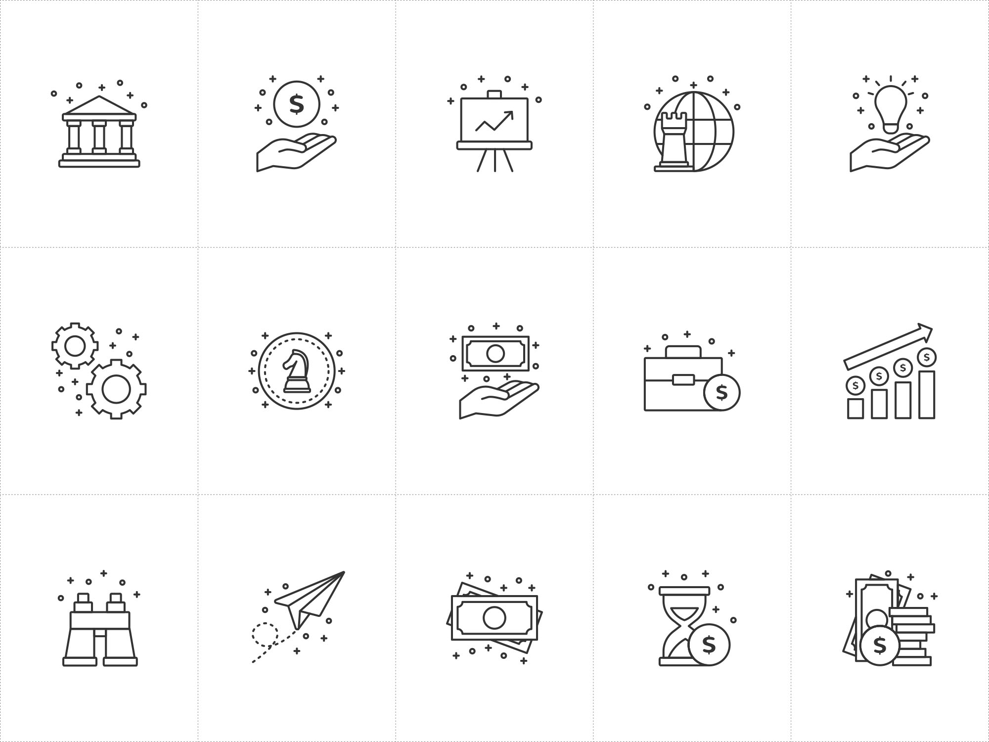 商务主题矢量线性素材库精选图标 Vector Business Icons插图