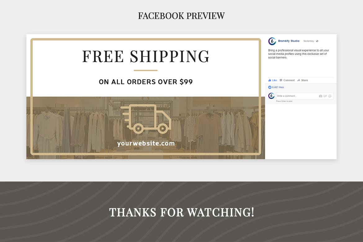 时尚服装商城社交推广设计模板素材库精选素材 Social Media Kit插图(5)