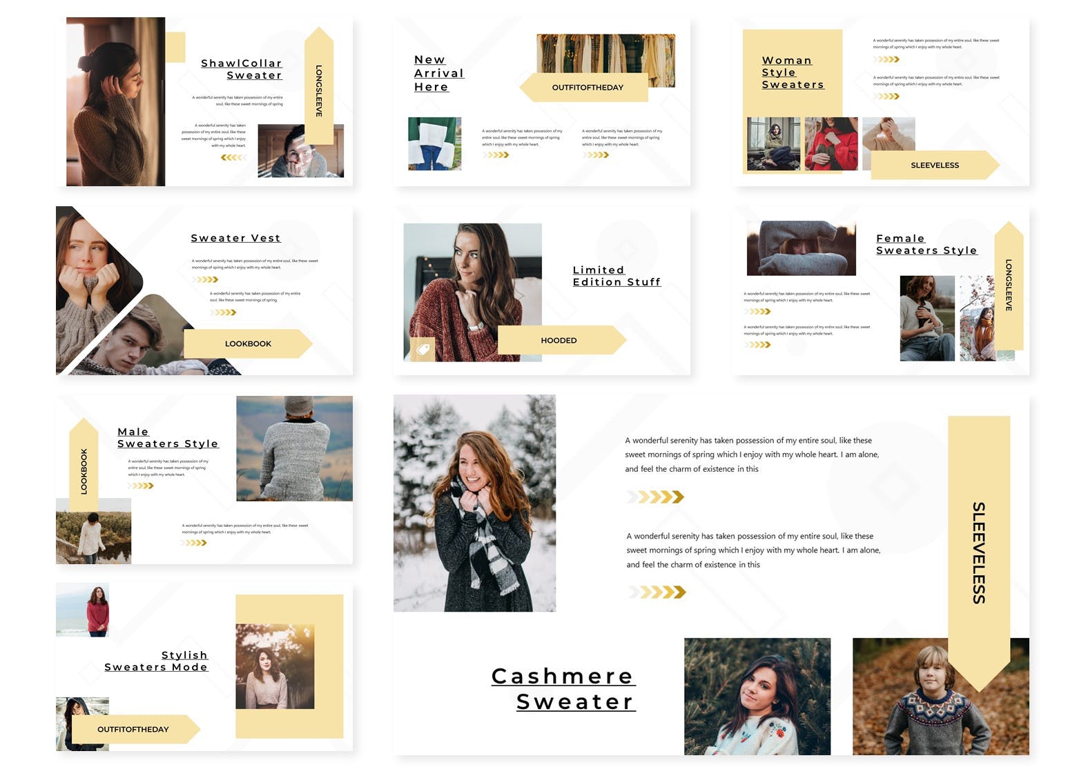 服装品牌新品上市方案PPT幻灯片模板 Sweaters | Powerpoint Template插图(2)