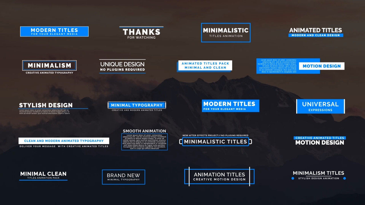 20个现代全屏动画标题素材库精选AE模板