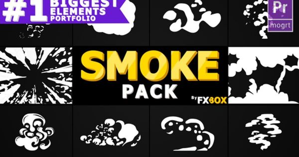 烟雾动画元素转场过渡特效素材库精选PR模板 Action Elements Smoke