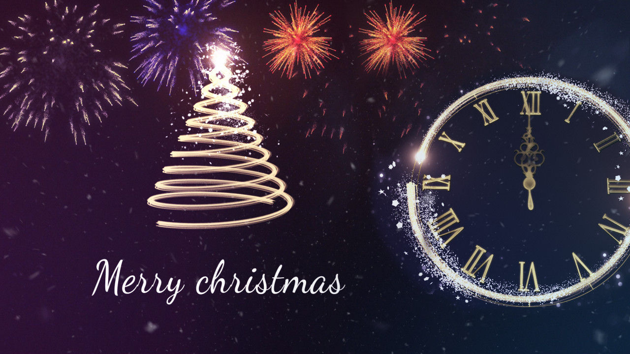 华丽的圣诞快乐倒计时PR模板