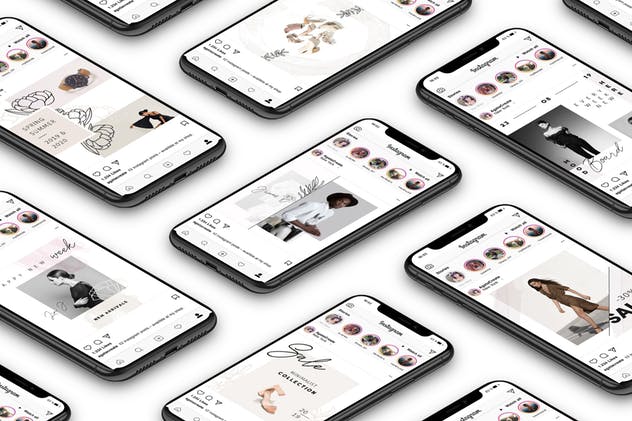 社交新媒体时尚潮流主题广告PSD动画模板v1 ANIMATED Instagram Posts – Pure插图(2)