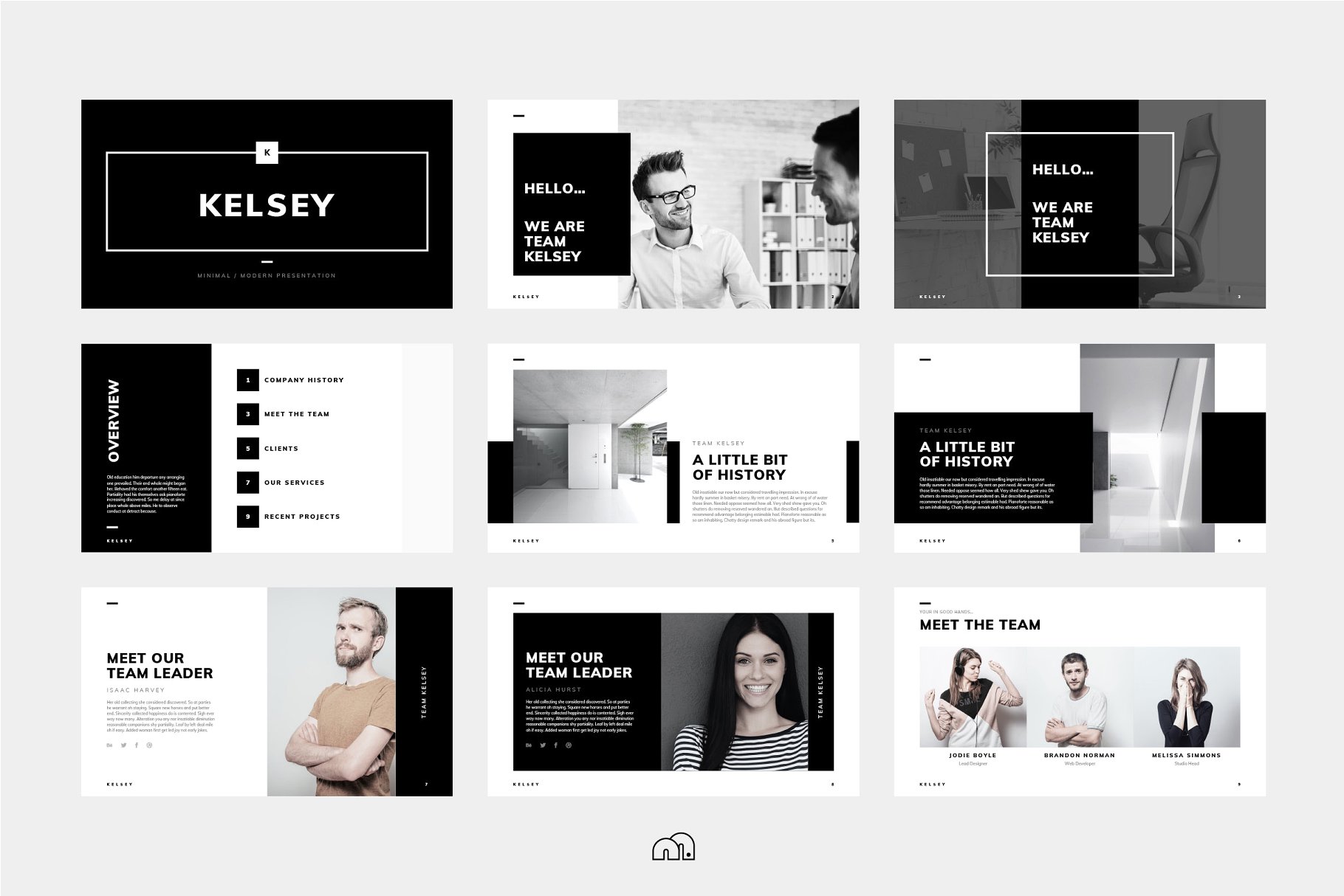 创意产业服务介绍 PPT 模板 Kelsey – PowerPoint Presentation插图(1)