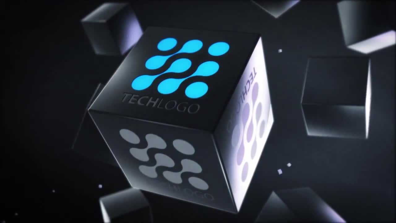 2个商业立方体徽标显示素材库精选AE模板
