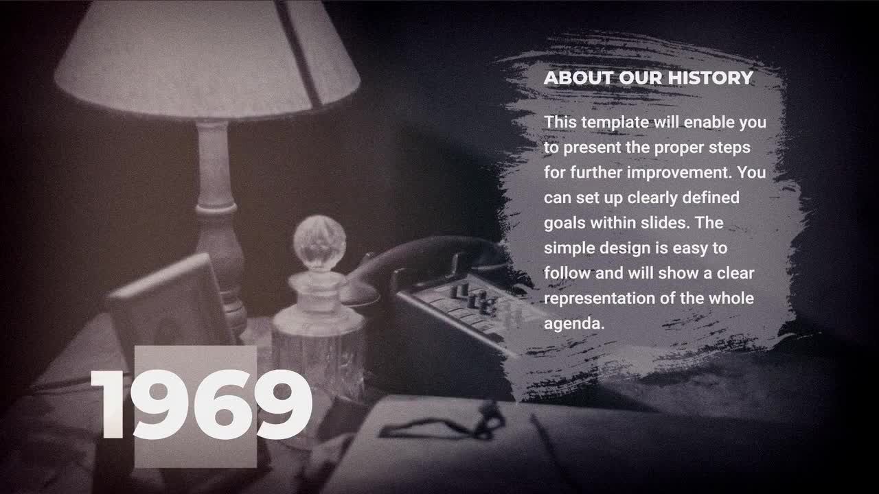 历史墨水时间轴幻灯片素材库精选AE模板