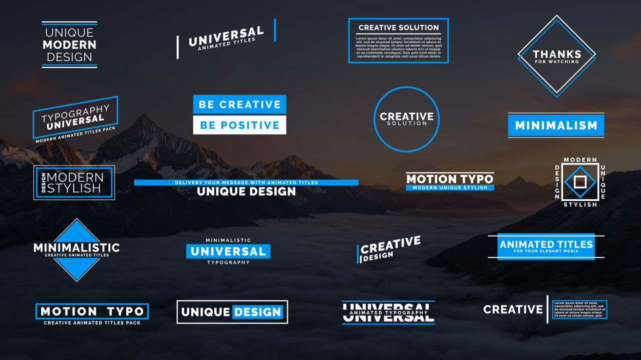 20个创意的全屏标题动画素材库精选AE模板