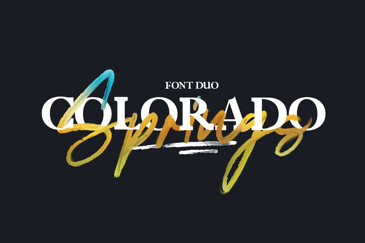 复古时尚衬线＆手写英文字体二重奏 Colorado Springs Font插图
