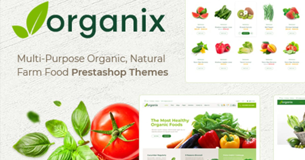 生鲜类电商平台Prestashop网上超市主题模板素材库精选 Themes Organix Responsive Prestashop 1.7插图