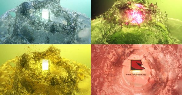 “出水芙蓉”Logo演示特效素材库精选AE模板 Surfacing Logo from Water