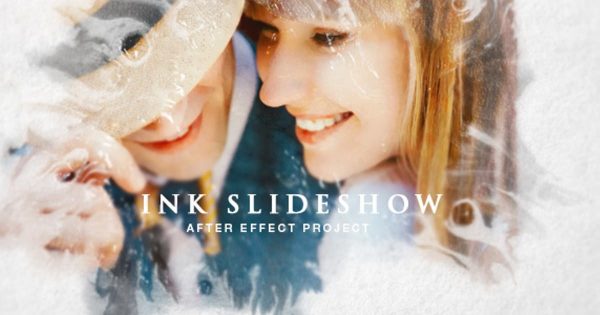 动态墨水动态电子相册素材库精选AE模板 Ink Slideshow