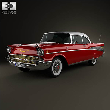 雪佛兰Chevrolet Bel Air Sport Coupe 1957 素材之家精选3D模型