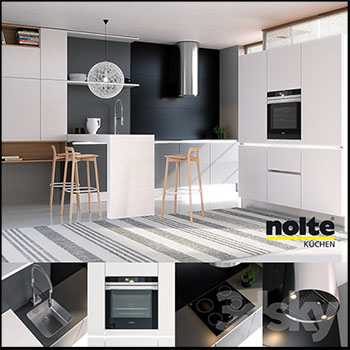 厨房场景厨房用品洗菜池油烟机燃气灶素材之家精选3D模型