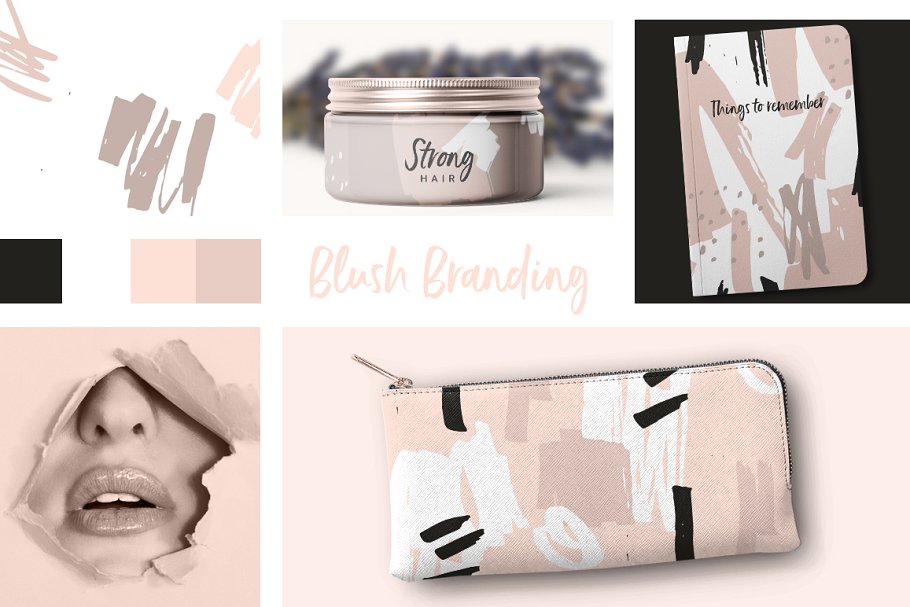 抽象图案笔刷&Instagram贴图模板素材库精选 Abstract Brushed Patterns & Stories插图(2)