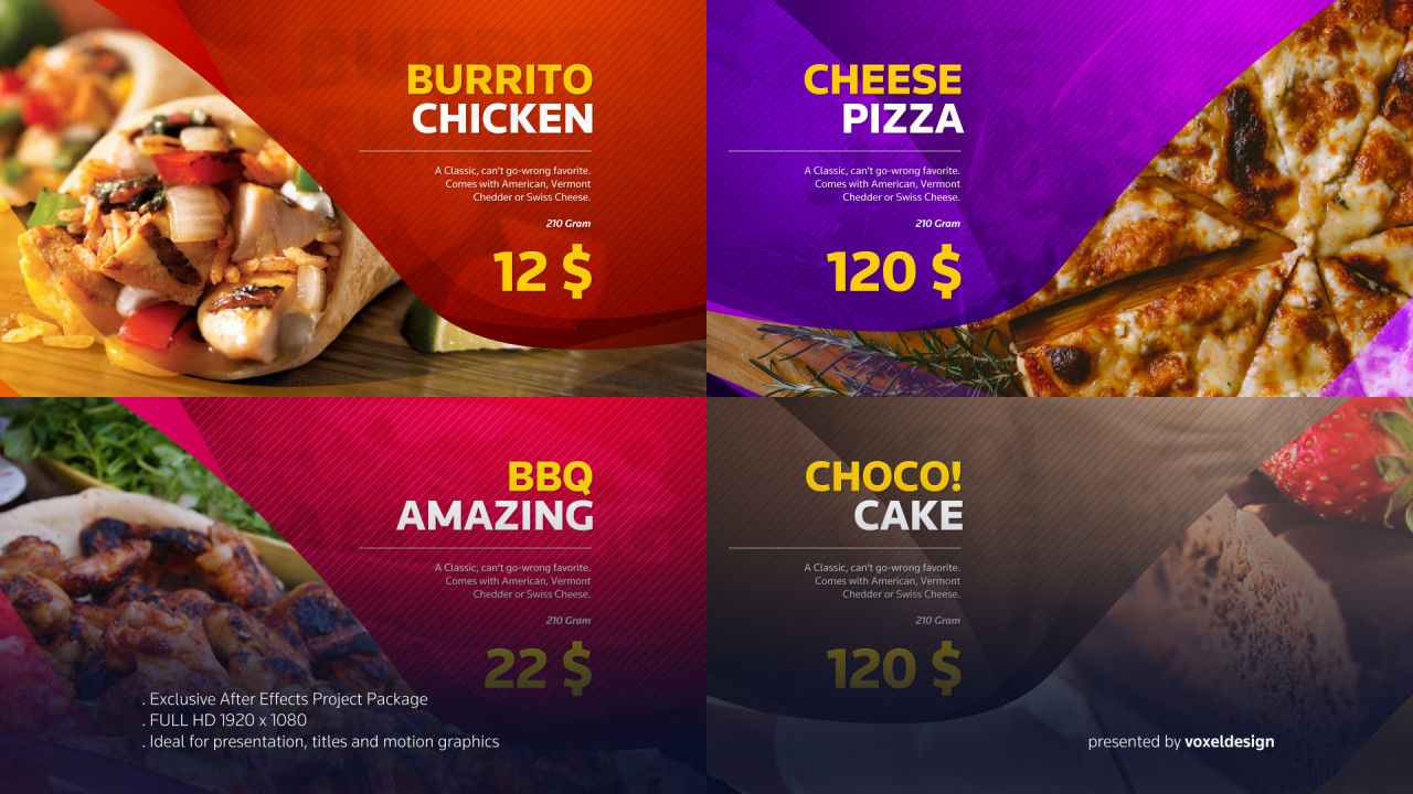 明亮动态的食品转场素材库精选AE模板